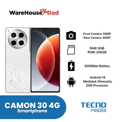 Tecno CAMON 30 4G Smartphones with FREE Lenovo HF130 Wired Earphone