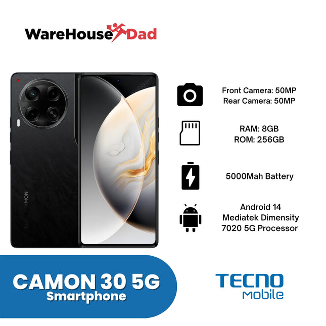 Tecno CAMON 30 5G Smartphone with FREE Lenovo HF130 Wired Earphone