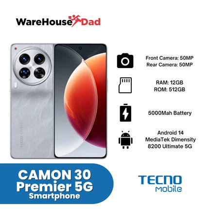 Tecno CAMON 30 Premier 5G Smartphone with  Free Lenovo HF130 Wired Earphone