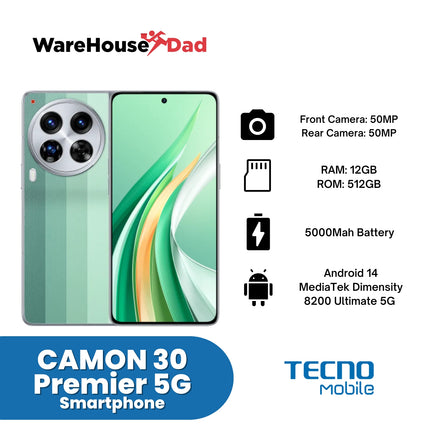 Tecno CAMON 30 Premier 5G Smartphone with  Free Lenovo HF130 Wired Earphone
