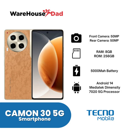 Tecno CAMON 30 5G Smartphone with FREE Lenovo HF130 Wired Earphone