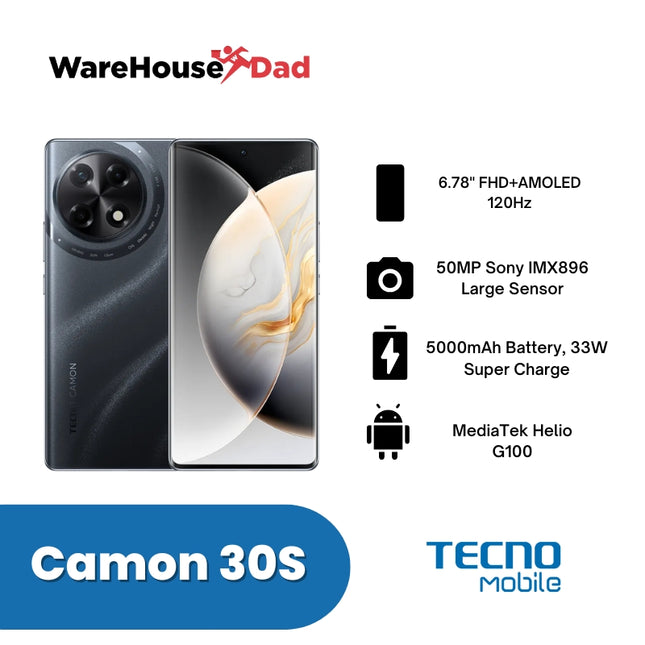 Tecno Camon 30s 8GB+256GB Smartphone with FREE Lenovo HF130 Wired Earphone