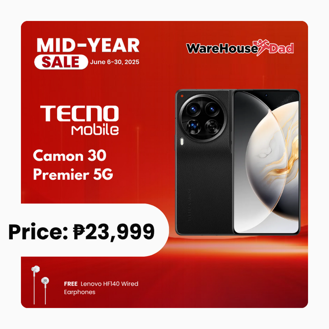 Tecno CAMON 30 Premier 5G Smartphone with  Free Lenovo HF140 Wired Earphone
