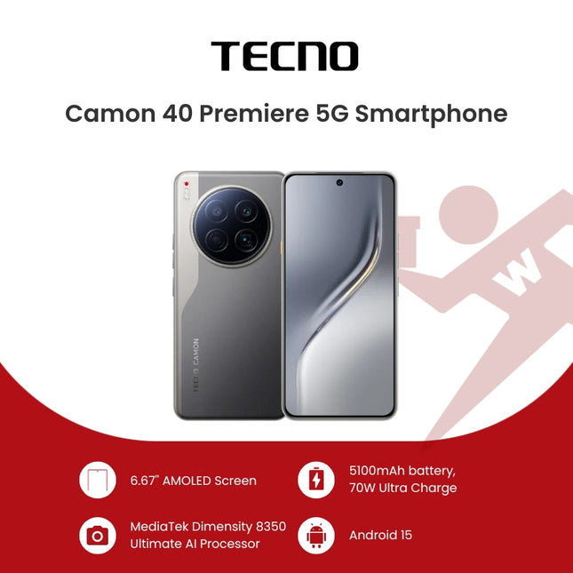 Tecno Camon 40 Premiere 5G 12GB+256GB Smartphone with FREE Lenovo HF130 Earphone