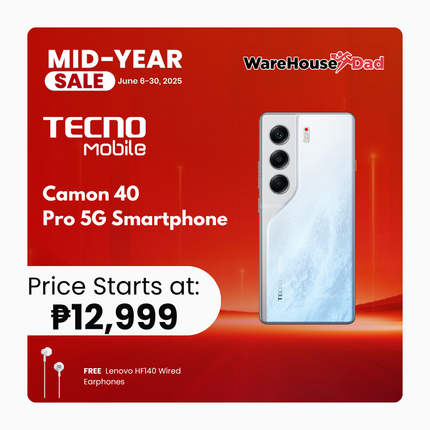 Tecno Camon 40 Pro 5G with Free Lenovo HF140 Wired Earphone