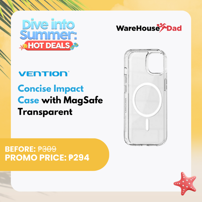 Vention Concise Impact Case for iPhone 15, iPhone 15 Plus, iPhone 15 Pro, iPhone 15 Pro Max with MagSafe Transparent