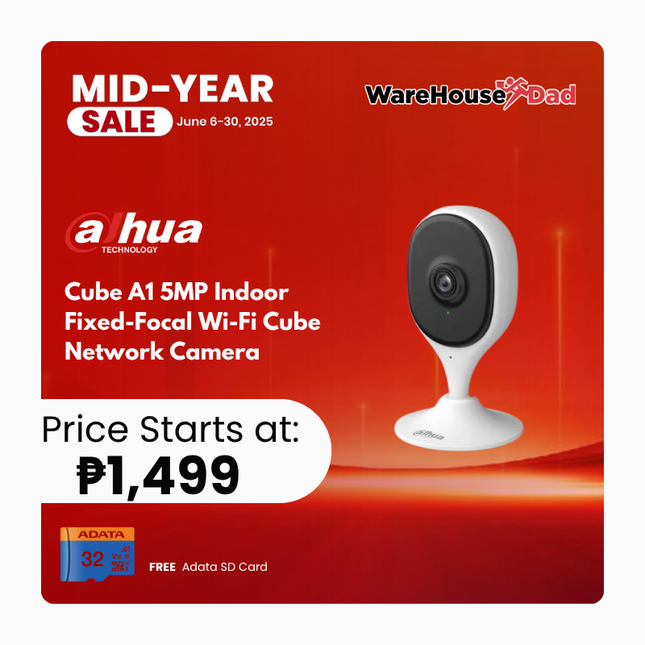 Dahua Cube A1 (DH-C5A) 5MP Indoor Fixed-focal Wi-Fi Cube Network Camera with FREE Adata SD Card