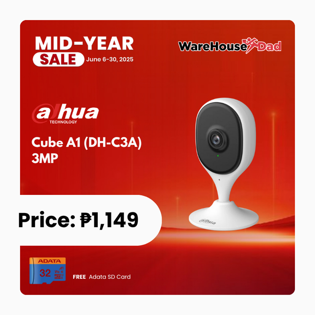 Dahua Cube A1 (DH-C3A) 3MP Indoor Fixed-focal Wi-Fi Cube Network Camera with FREE Adata SD Card