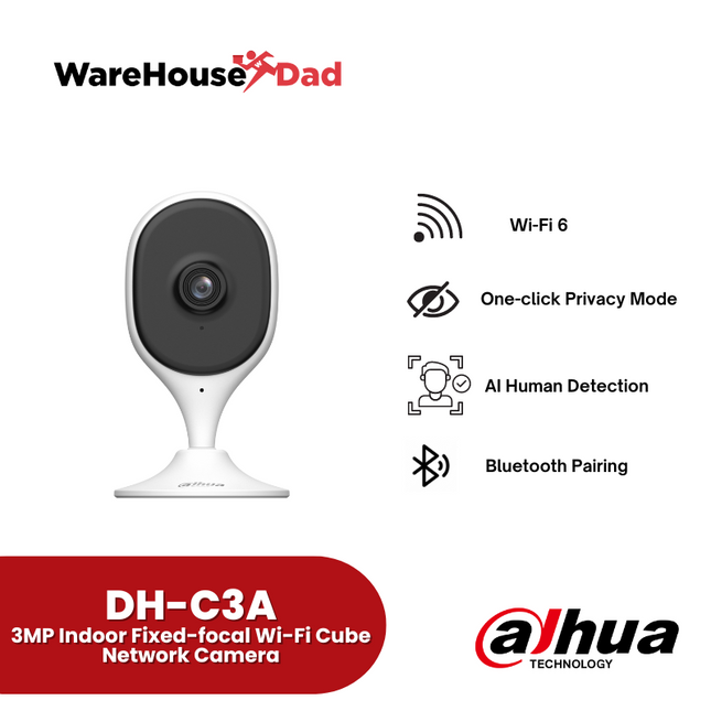 Dahua Cube A1 (DH-C3A) 3MP Indoor Fixed-focal Wi-Fi Cube Network Camera wtih FREE Adata SD Card