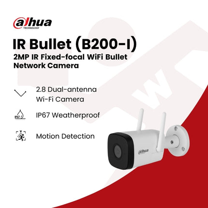 Dahua IR Bullet (B200-I) 2MP IR Fixed-focal WiFi Bullet Network Camera