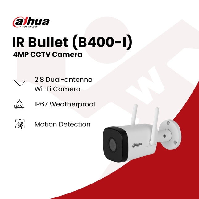 Dahua IR Bullet (B400-I) 4MP IR Fixed-focal Wi-Fi Bullet Network Camera