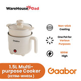 Gaabor Mini Rice Cooker Standard Multifunctional Non Stick 1.5L With Steamer (EC15M-WH02A)