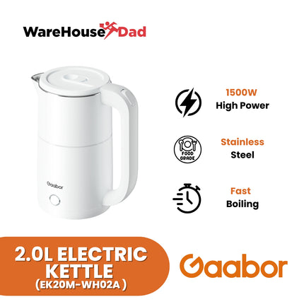 Gaabor Stainless Electric Kettle Fast Boiling With Anti-Burnout Protection (EK20M-WH02A)