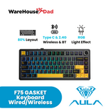 AULA F75 Tri-mode Fully Hot-Swappable Keys Mechanical Keyboard