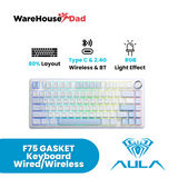 AULA F75 Tri-mode Fully Hot-Swappable Keys Mechanical Keyboard