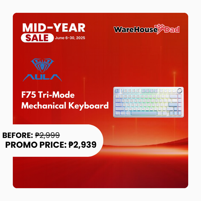 AULA F75 Tri-mode Fully Hot-Swappable Keys Mechanical Keyboard