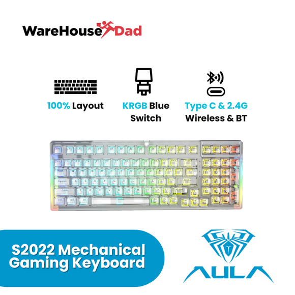 AULA F98 Hotswap Bluetooth Wireless Mechanical Keyboard 3 Mode RGB