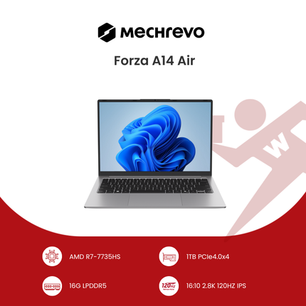 Mechrevo Forza 14 Air Laptop l  1TB NVME M.2 l AMD Ryzen 7 l with Laptop Bag