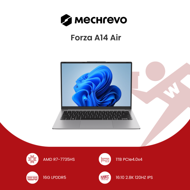 Mechrevo Forza 14 Air Laptop l  1TB NVME M.2 l AMD Ryzen 7 l with Laptop Bag