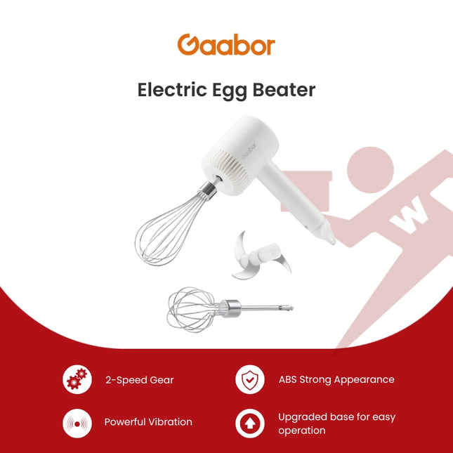Gaabor Electric Egg Beater Two-Speed Gear and Stainless Steel (GE-M03D)