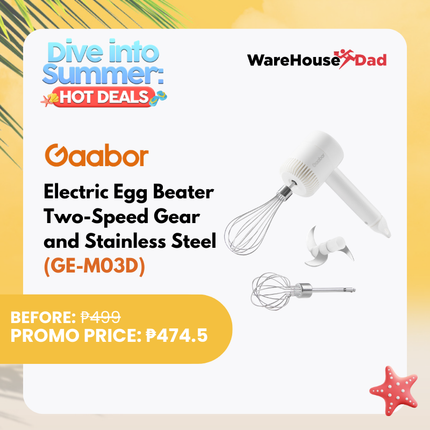 Gaabor Electric Egg Beater Two-Speed Gear and Stainless Steel (GE-M03D)