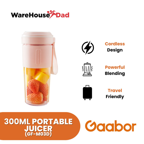 Gaabor Portable Juicer Cordless Juice Cup 300ml Rechargeable Juicer Fruit Blender/350+280ml(GF-M03D)