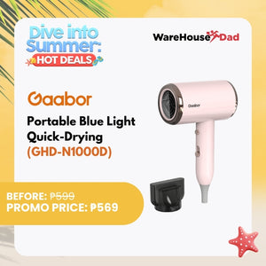 Gaabor Portable Blue Light Quick-Drying Pink Hair Dryer 4 Modes (GHD-N1000D)