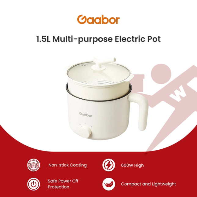 Gaabor Multi-purpose Non-Stick Electric Pot 1.5L Large Capacity (GR-N15A)