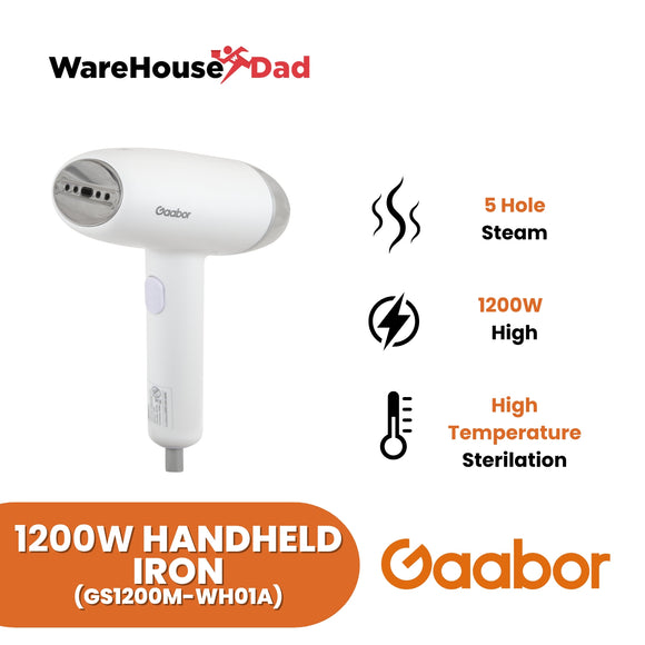 Gaabor Handheld Iron Stainless Steel Ironing 1200W High Power Fast Ironing 100ml Capacity (GS1200M-WH01A)