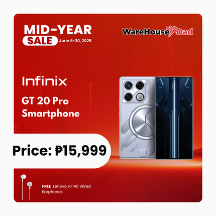 Infinix GT 20 Pro Smartphones with Free Lenovo HF140 Wired Earphone