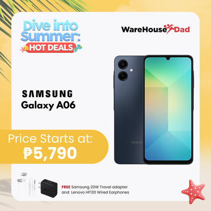 Samsung Galaxy A06 with FREE Samsung Travel Adapter and Lenovo HF130 Earphones