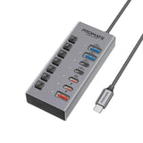 Promate GegaHub-10G 7-in-1 High Speed Multi-Ports 10Gbps Data & Charging Hub