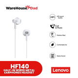 Lenovo HF140 Half-in Ear Wired Metal Earphones Headset