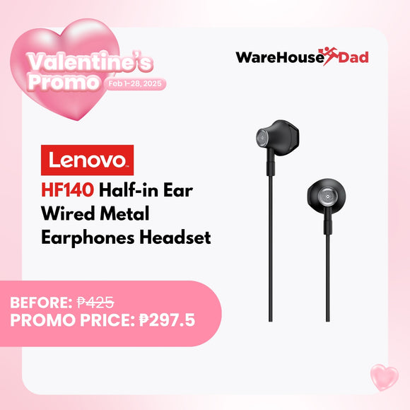 Lenovo HF140 Half-in Ear Wired Metal Earphones Headset