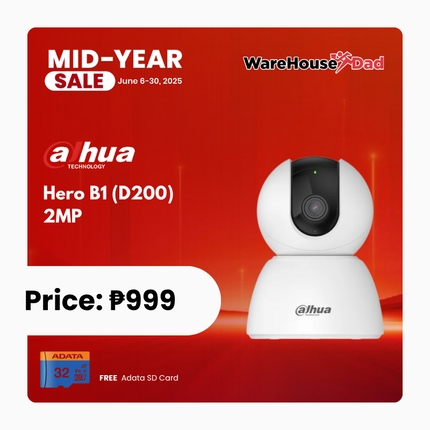 Dahua Hero B1 (D200) 2MP Indoor Fixed-focal Wi-Fi Pan  & Tilt Network Camera with FREE Adata SD Card