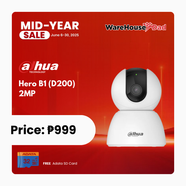 Dahua Hero B1 (D200) 2MP Indoor Fixed-focal Wi-Fi Pan  & Tilt Network Camera with FREE Adata SD Card
