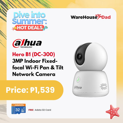 Dahua Hero B1 (DC-300) 3MP Indoor Fixed-focal Wi-Fi Pan & Tilt Network Camera with FREE Adata SD Card