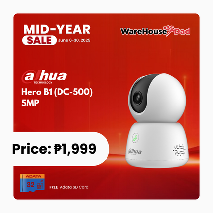 Dahua Hero B1 (DC-500) 5MP Indoor Fixed-focal Wi-Fi Pan & Tilt Network Camera with FREE Adata SD Card