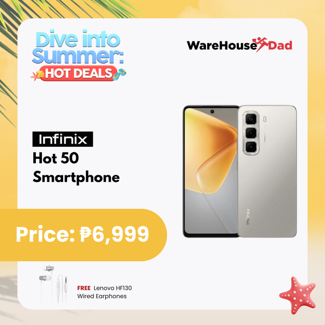 Infinix Hot 50 Smartphone with FREE Lenovo HF130 Wired Earphone
