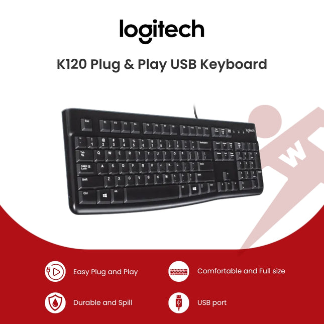 Logitech K120 Plug-and-Play USB Keyboard