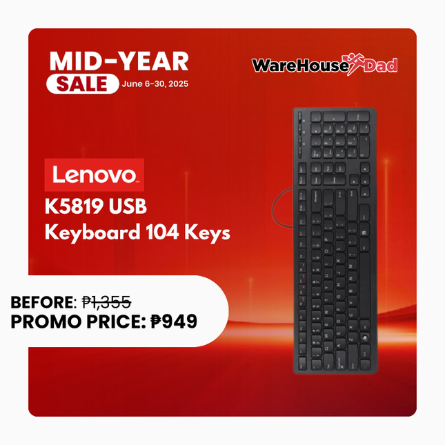 Lenovo USB Keyboard K5819 104 Keys