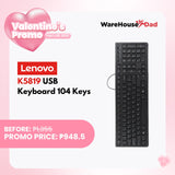 Lenovo USB Keyboard K5819 104 Keys