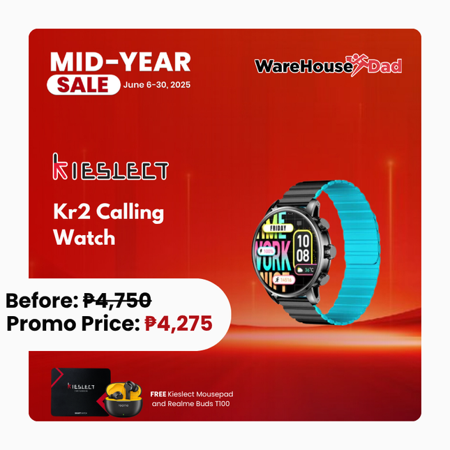 Kieslect Calling Watch Kr2 Smart Watch with Free Realme buds T100 and Kieslect Mousepad