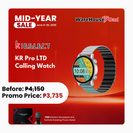 Kieslect Calling Watch Kr Pro LTD l Smart Watch with Free Techlife rotating phone stand and Kieslect mousepad