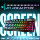 Machenike KT68 Pro Mechanical Keyboard with Screen Three Mode Black Gold Silver Switch
