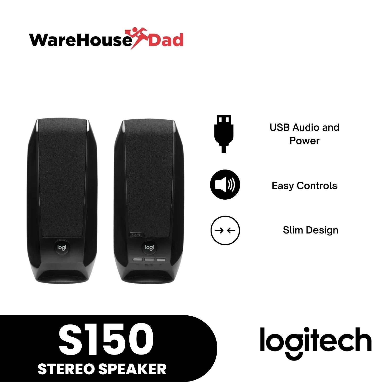 Logitech S150 USB Stereo Speakers for Desktop or Laptop