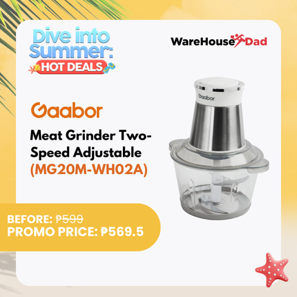Gaabor Meat Grinder Two-Speed Adjustable With 4-blade Steel Knife (MG20M-WH02A)
