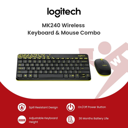 Logitech MK240 Wireless Keyboard and Mouse Combo