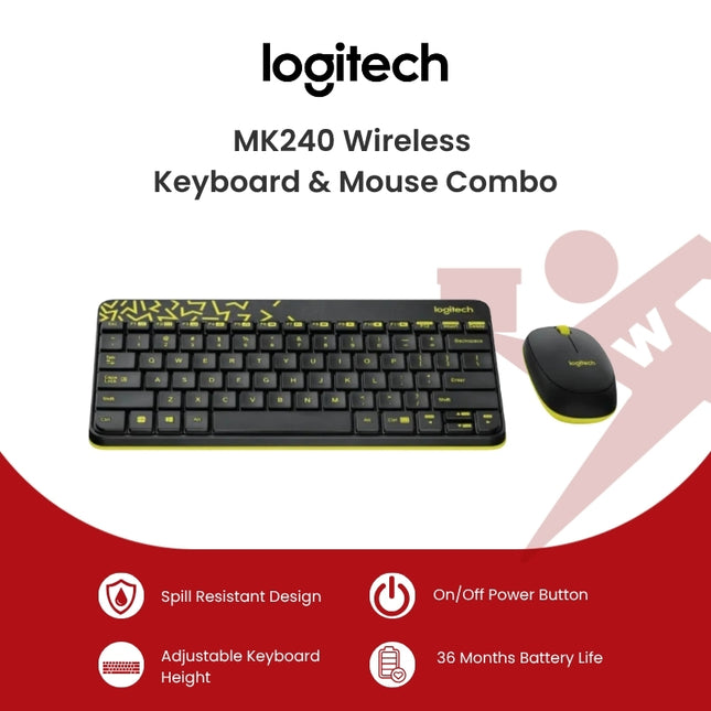 Logitech MK240 Wireless Keyboard and Mouse Combo