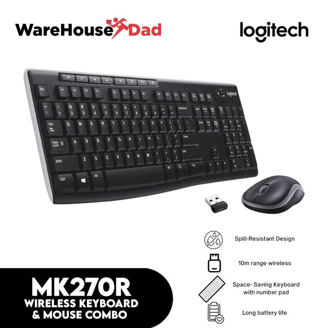Logitech MK270R Wireless Keyboard and Mouse Combo